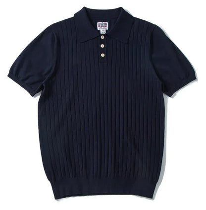 Men's Slim-Fit Knitted Polo Shirt — Breathable Smart Casual Button Lapel Summer Top