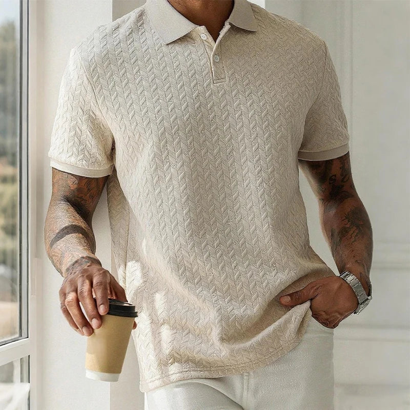 Men's Solid Color Polo Shirt — Breathable Short Sleeve Casual Streetwear Top