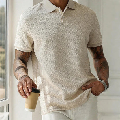Men's Solid Color Polo Shirt — Breathable Short Sleeve Casual Streetwear Top