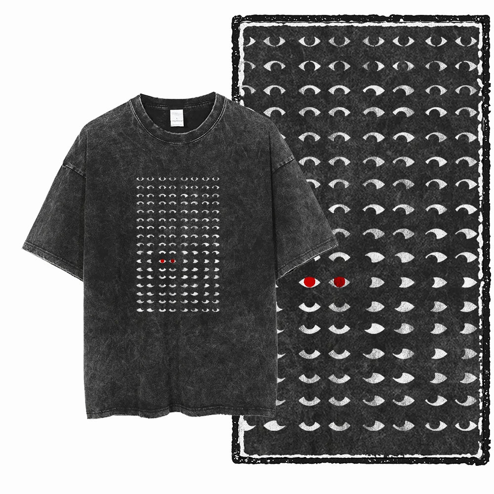 Men's Graphic Print Cotton T-Shirt — Acid Washed Vintage Streetwear Tee
