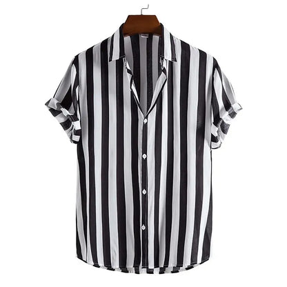 Men's Printed Short Sleeve Casual Shirt — Lapel Loose Fit All-Season Top | 8 Colors S–5XL