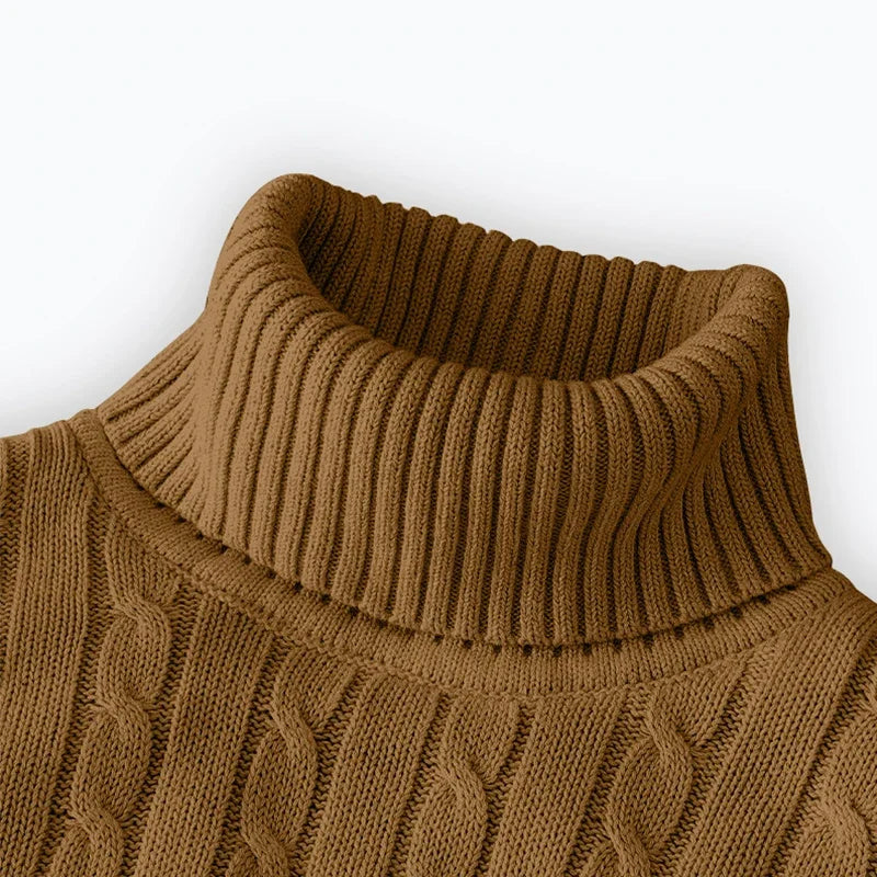 Men's Argyle Turtleneck Sweater | Warm Knit Pullover for Autumn & Winter