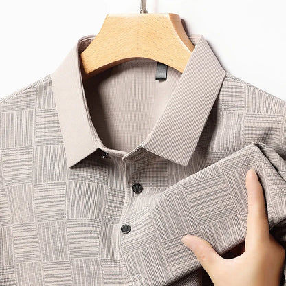Men's Printed Business Casual Polo Shirt — Anti-Wrinkle Breathable Short Sleeve Summer Top