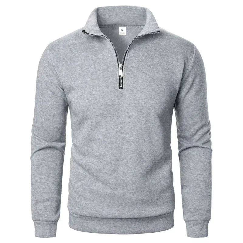 Men's Half-Zip Stand Collar Sweatshirt — Slim Fit Casual Pullover | 9 Colors S–XXXL