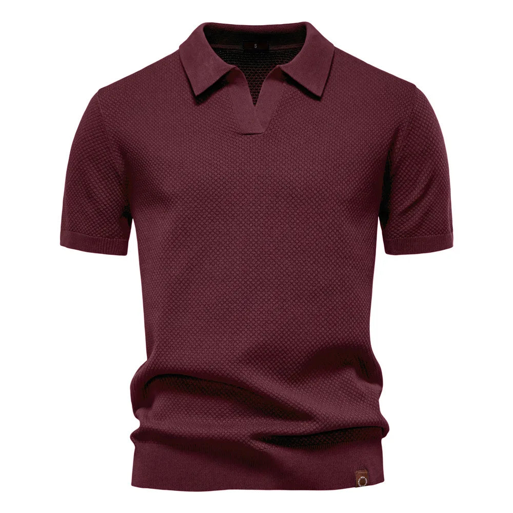 Men's Smart Casual Solid Color Polo Shirt — Short Sleeve Loose Fit Breathable Summer Top