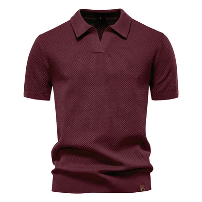 Men's Smart Casual Solid Color Polo Shirt — Short Sleeve Loose Fit Breathable Summer Top