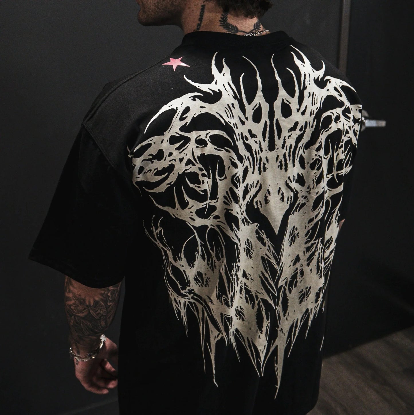 Men's Anime Graphic Oversized T-Shirt | Double-Sided Print 100% Cotton Streetwear Tee