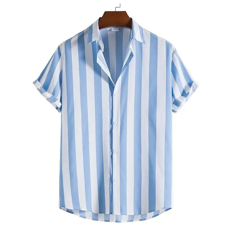 Men's Printed Short Sleeve Casual Shirt — Lapel Loose Fit All-Season Top | 8 Colors S–5XL