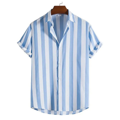 Men's Printed Short Sleeve Casual Shirt — Lapel Loose Fit All-Season Top | 8 Colors S–5XL