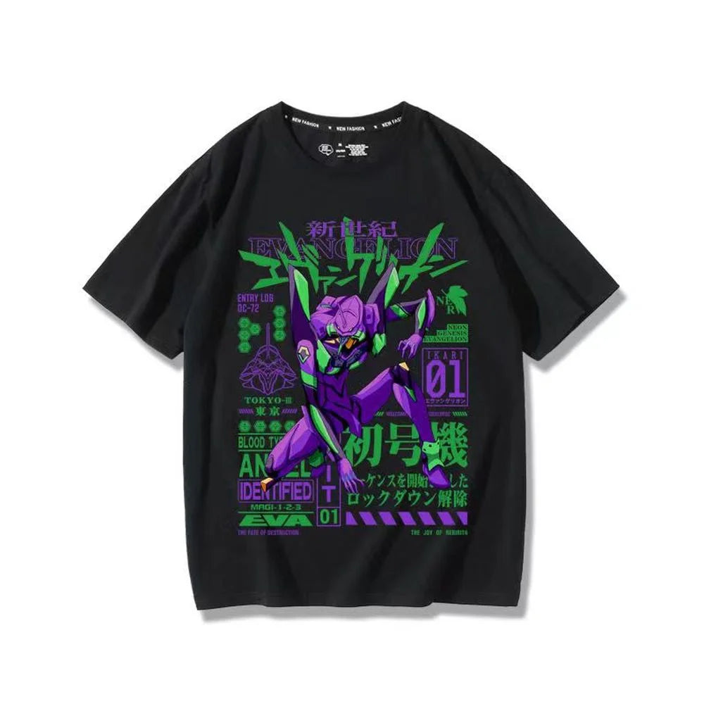Neon Genesis Evangelion Unit-01 Oversized Graphic Tee — Anime Print Cotton T-Shirt for Men & Women