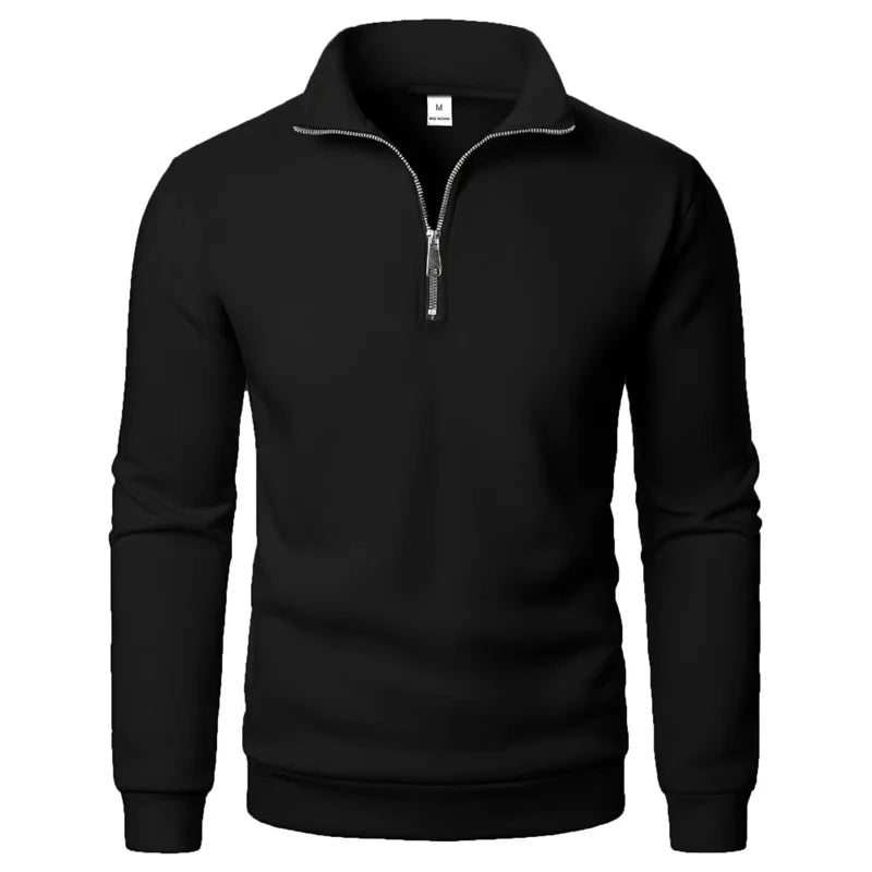 Men's Half-Zip Stand Collar Sweatshirt — Slim Fit Casual Pullover | 9 Colors S–XXXL