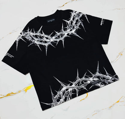 Men's Y2K Cyberpunk Gothic Graphic T-Shirt | Double-Sided Print Cotton Streetwear Tee