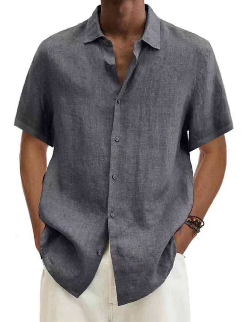 Men's Short Sleeve Button Down Casual Shirt — Classic Style Summer Top Turn-Down Collar | 9 Colors M–5XL