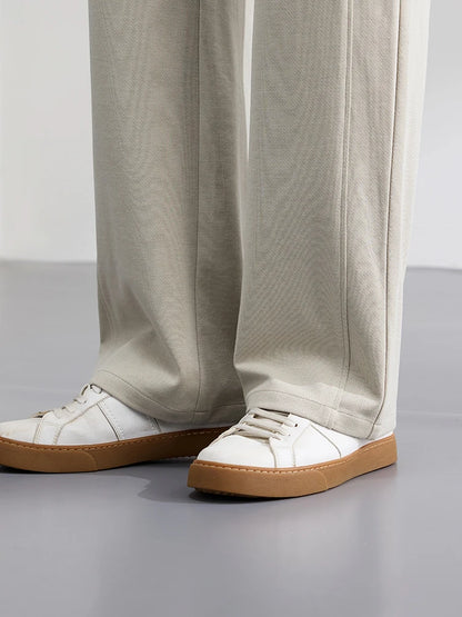 Lyocell Cotton Men's Casual Pants Breathable Straight Leg Loose Fit Elastic Waist Ice Silk Quick Dry Trousers Spring Summer 2026