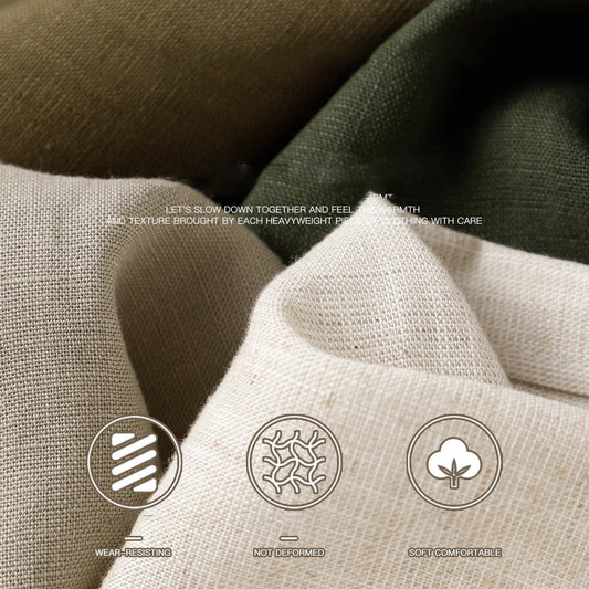 Men's Cotton-Linen Long Sleeve Baggy Shirt — Solid Casual Button-Up | 8 Colors S–XXL
