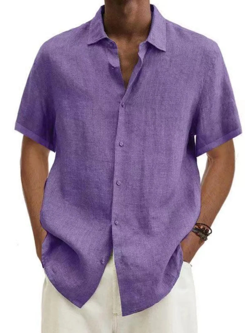 Men's Short Sleeve Button Down Casual Shirt — Classic Style Summer Top Turn-Down Collar | 9 Colors M–5XL