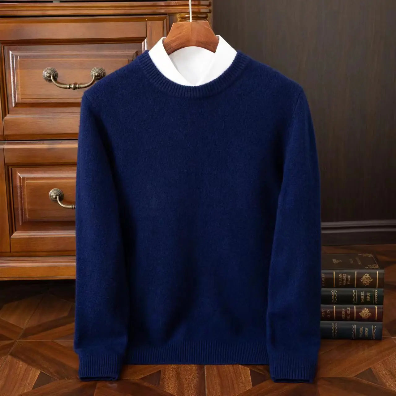 Men's Wool Knit O-Neck Pullover Sweater — Loose Oversized Korean Casual Top | Autumn Winter