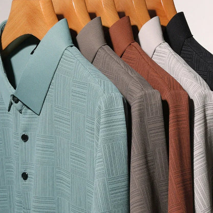 Men's Printed Business Casual Polo Shirt — Anti-Wrinkle Breathable Short Sleeve Summer Top