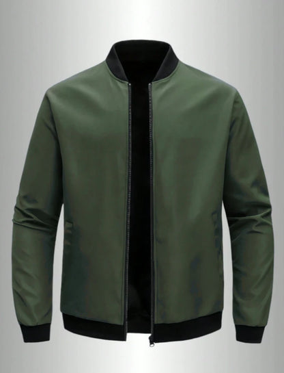 Men's Baseball Collar Jacket — Lightweight Zip-Up Casual Thin Coat