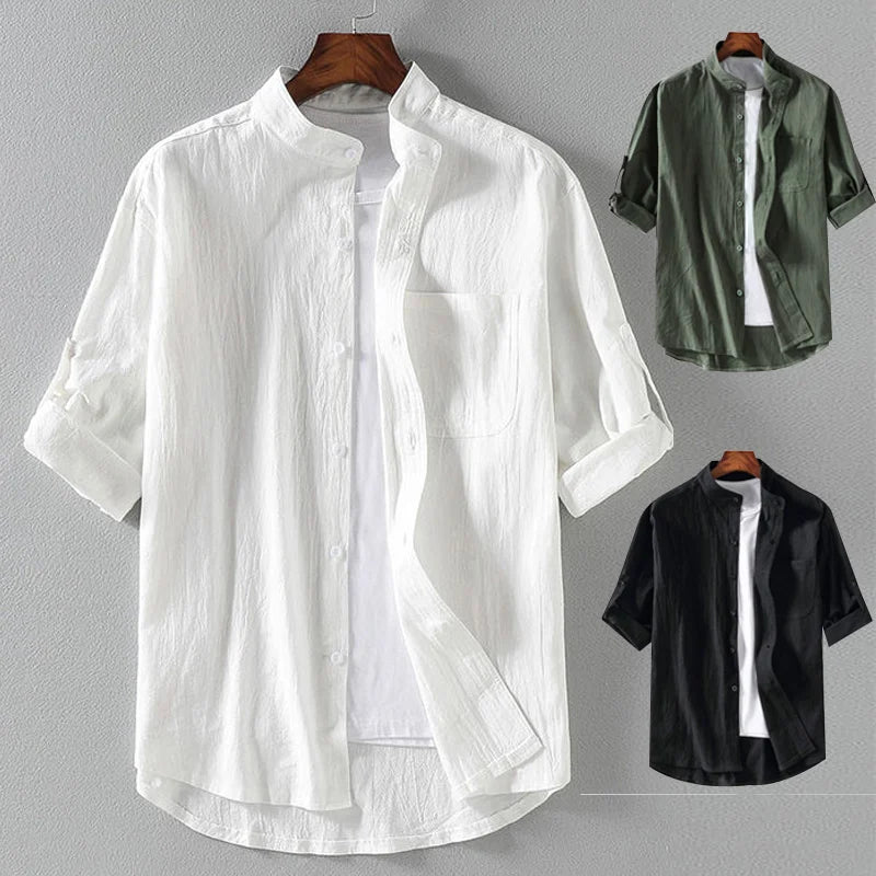 Men's Cotton Half Sleeve Casual Shirt | Turn-Down Collar Summer Shirt