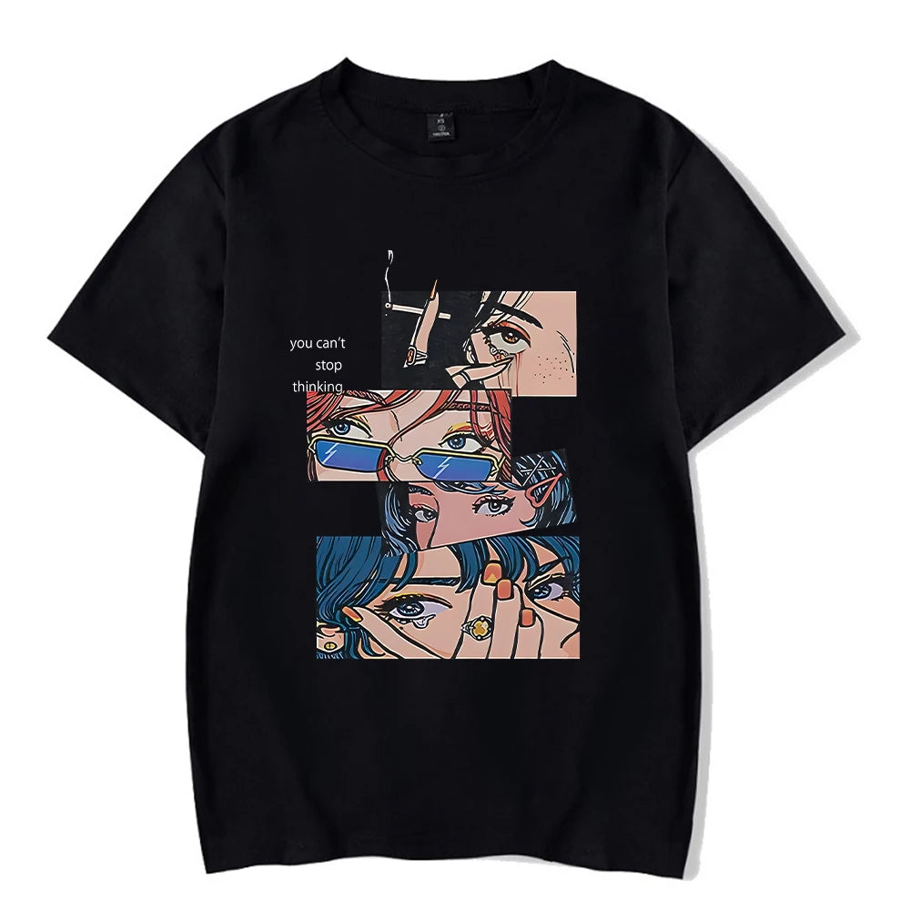 Men's Hip Hop Streetwear Vintage Washed Anime Graphic T-Shirt — Harajuku Cotton Casual Loose Tee