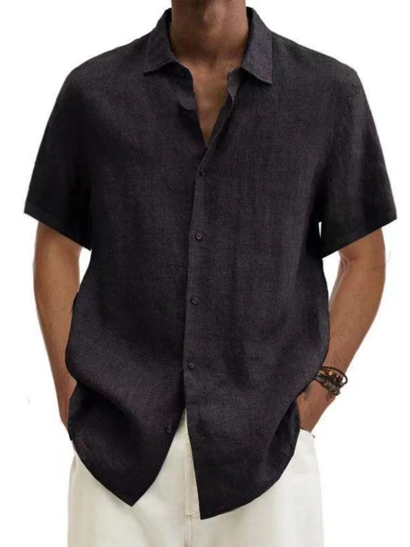 Men's Short Sleeve Button Down Casual Shirt — Classic Style Summer Top Turn-Down Collar | 9 Colors M–5XL