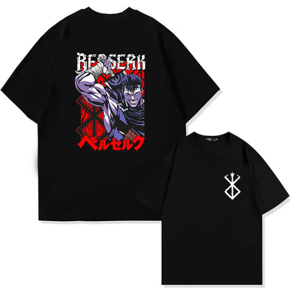 Men's Berserk Anime T-Shirt — Guts Graphic Tee 90s Dark Fantasy Manga Streetwear