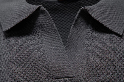 Men's Smart Casual Solid Color Polo Shirt — Short Sleeve Loose Fit Breathable Summer Top