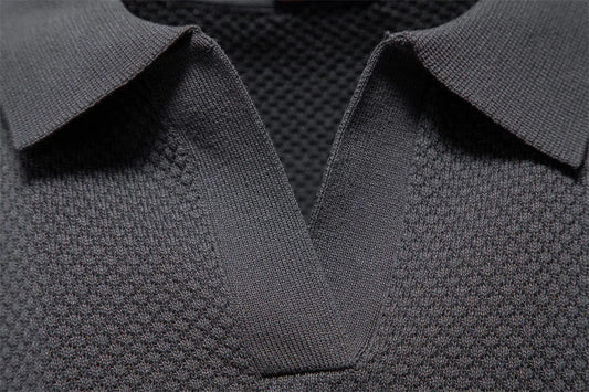 Men's Smart Casual Solid Color Polo Shirt — Short Sleeve Loose Fit Breathable Summer Top