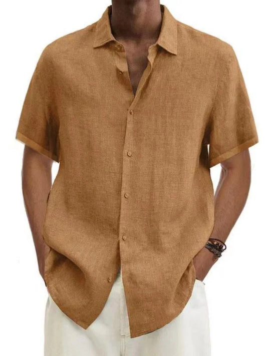 Men's Short Sleeve Button Down Casual Shirt — Classic Style Summer Top Turn-Down Collar | 9 Colors M–5XL