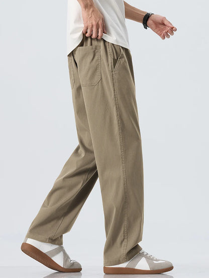 Men's Lyocell Ice Silk Casual Trousers — Loose Straight Cool Breathable Summer Pants Korean Fashion