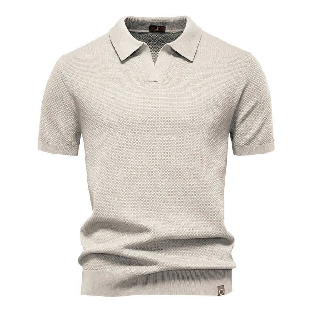 Men's Smart Casual Solid Color Polo Shirt — Short Sleeve Loose Fit Breathable Summer Top