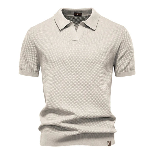 Men's Smart Casual Solid Color Polo Shirt — Short Sleeve Loose Fit Breathable Summer Top