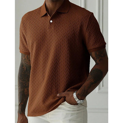 Men's Solid Color Polo Shirt — Breathable Short Sleeve Casual Streetwear Top